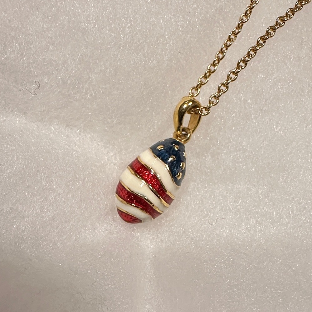 Joan Rivers Patriotic Egg Pendant Necklace